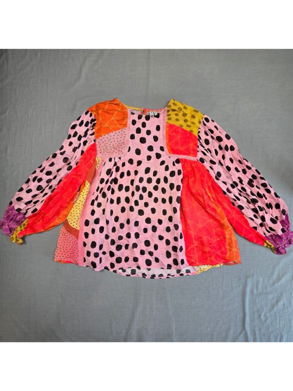 Bl^nk London Anthropologie Miranda Peasant Top Medium Petite PM Blouse Boho - Picture 2 of 5